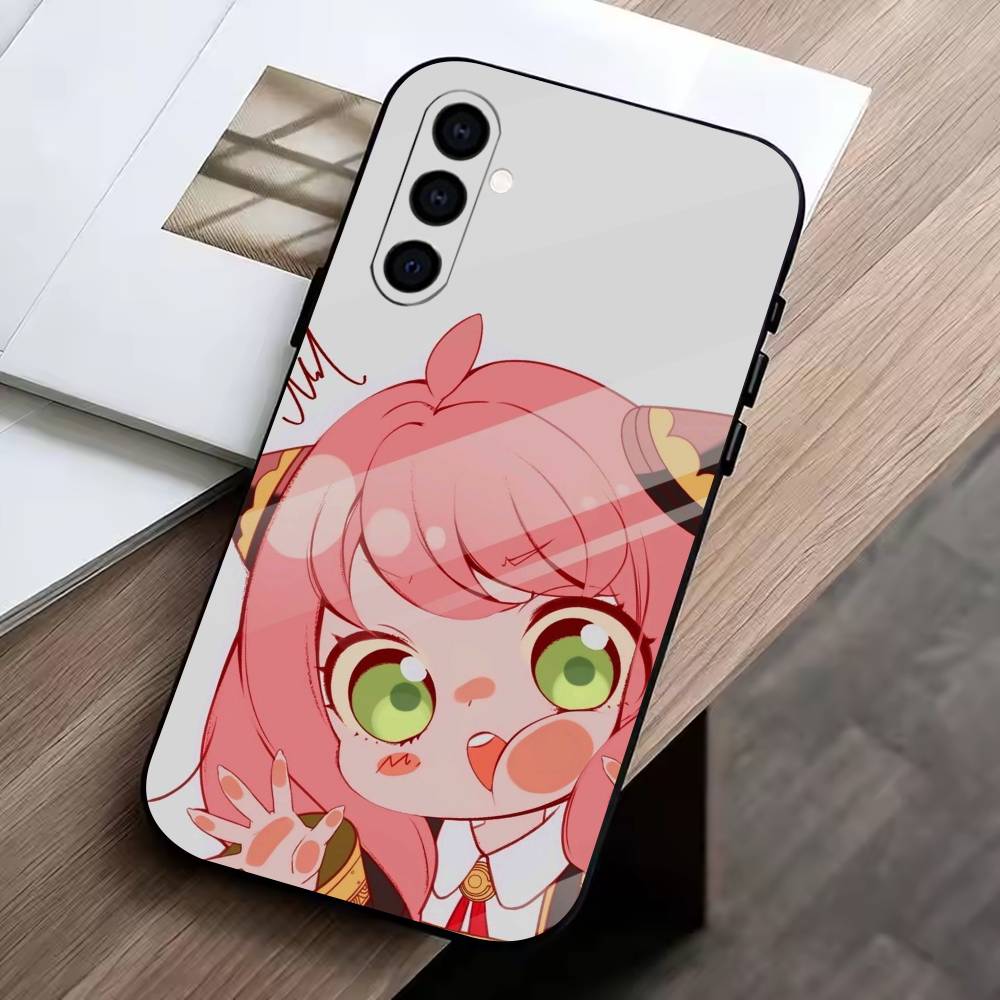 Cute Cute Anya Phone Case For Samsung Galaxy A73,A72,A71,A70,A53,A52,A51,Soft Silicone Black Cover