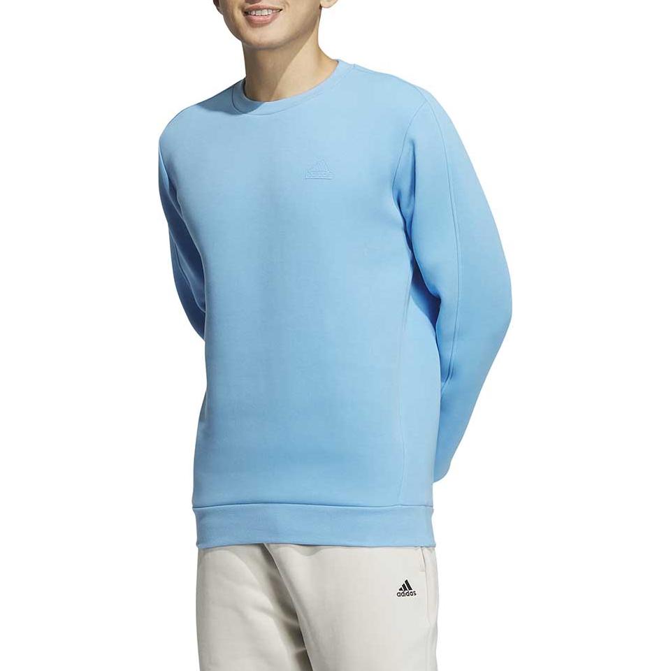 adidas Einfarbiges lässiges locker sitzendes Rundhals-Langarm-Sweatshirt für Herren, Oberteile, Blau JE8638