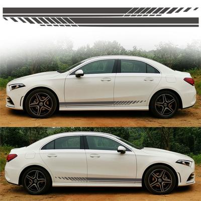 2Pcs PVC Car Body Side Decal Universal Multi-color Car Side Door Stripe High Temperature Resistance Sport Style