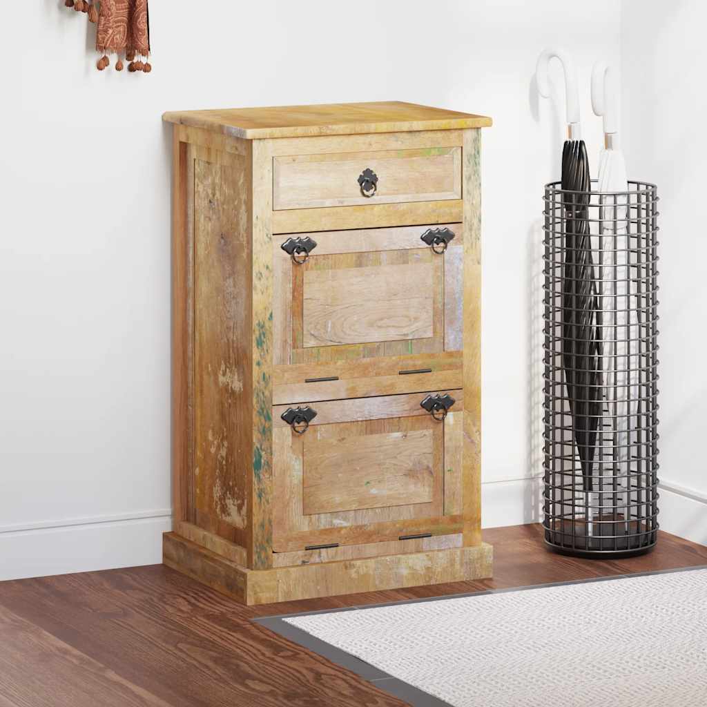 Shoe Cabinet with 4 Compartments and Drawer Reclaimed Wood Solid