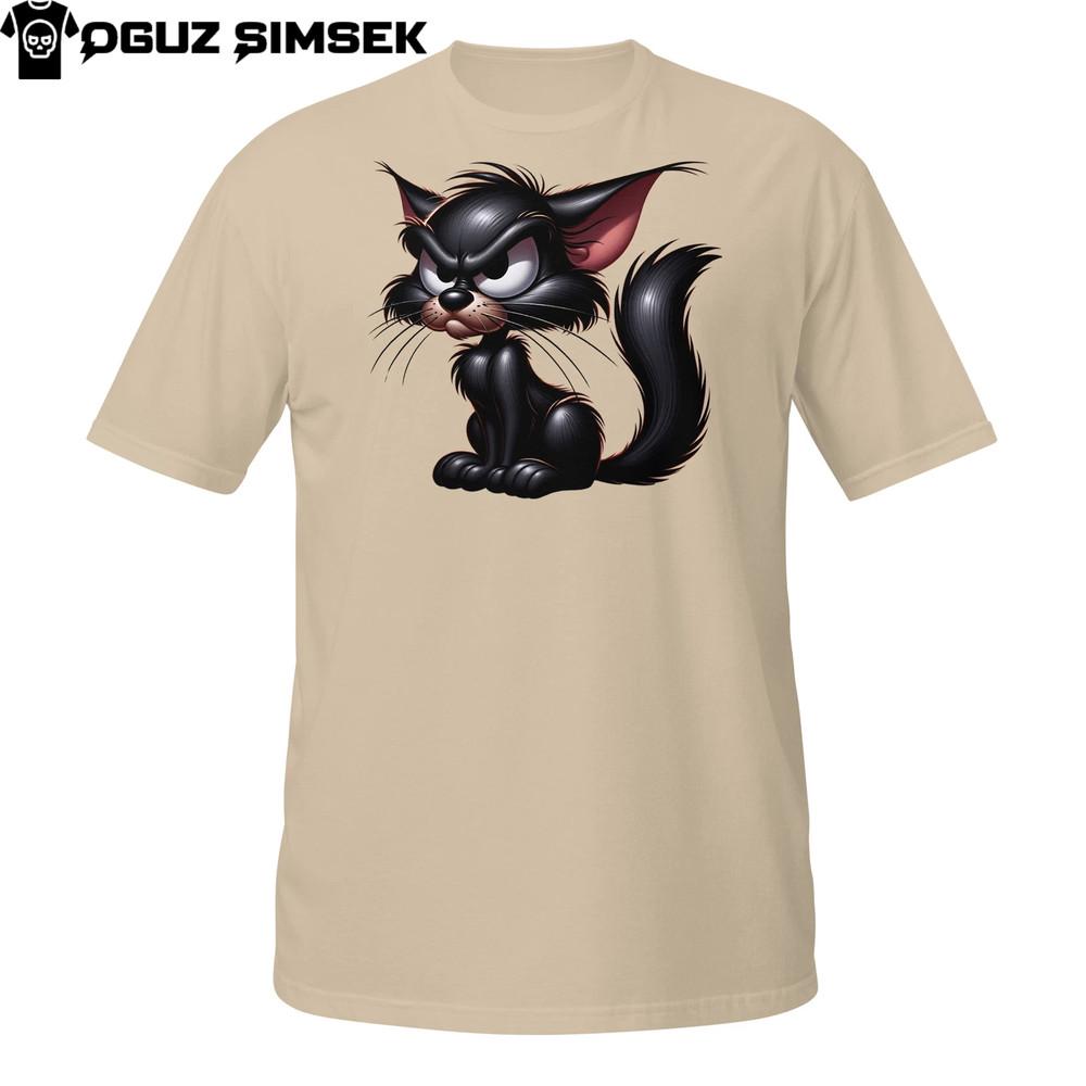

Grumpy Black Cat Shirt | Moody Cartoon Kitten Tee Unisex T-Shirt 2XL