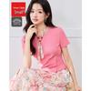 IEF Petite Floral Short Sleeve Top & Skirt Set