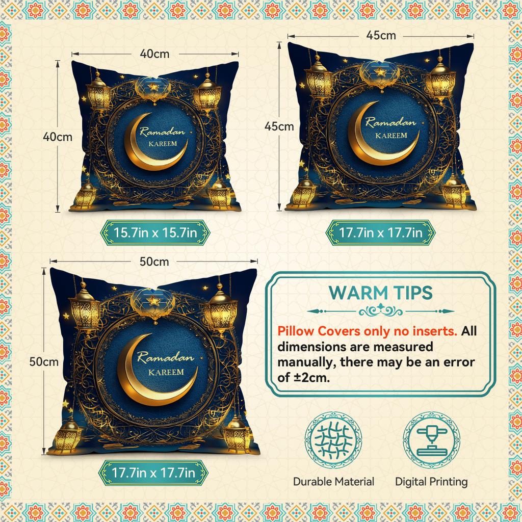 Ramadan Festival Retro Geometric Cushions Pillowcase Polyester Cushion Cover Throw Pillow Pillowcover Home Car Sofa Decor