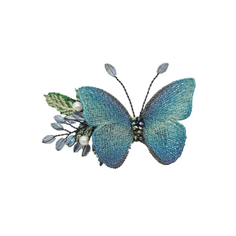 

Side Card Duck Beak Clip Korean High-End Embroidery Butterfly Hairpin Super Fairy Hair Headdress For Female Niche Retro Updo