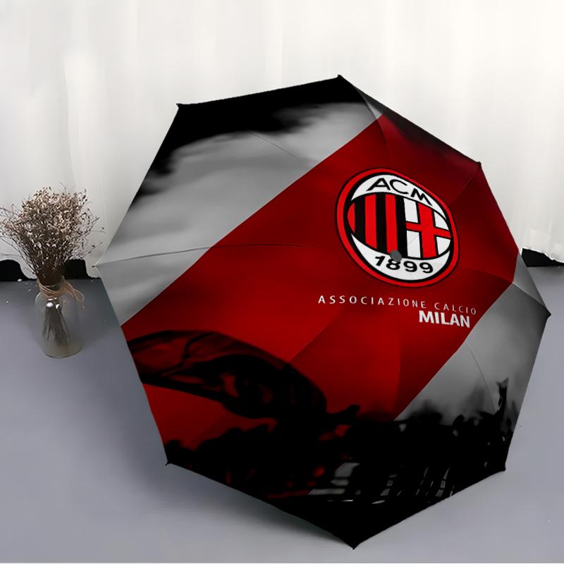 Printed Associazione Calcio Milan Printed Folding Umbrella,Outdoor,Leisure,And Travel Umbrella,Durable Umbrella Fabric,Birthday And Holiday Gift