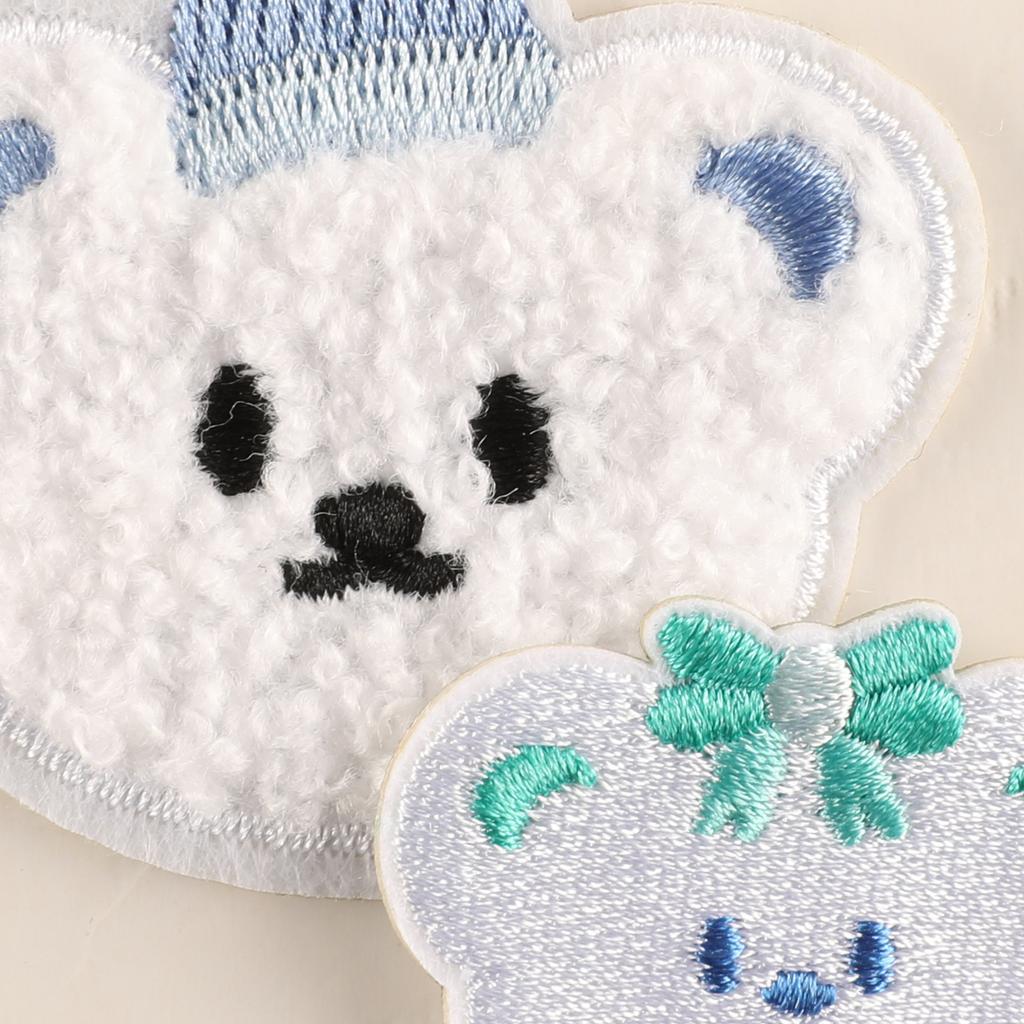 Original embroidery label cloth label towel embroidery bear head embroidery sticker clothing accessories DIY adhesive-backed patch cloth sticker