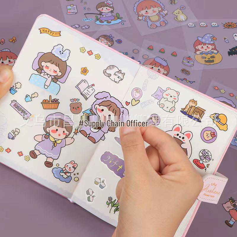 100 Unique Cute Cartoon Pet Stickers for DIY Journals - Japanese & Korean Style