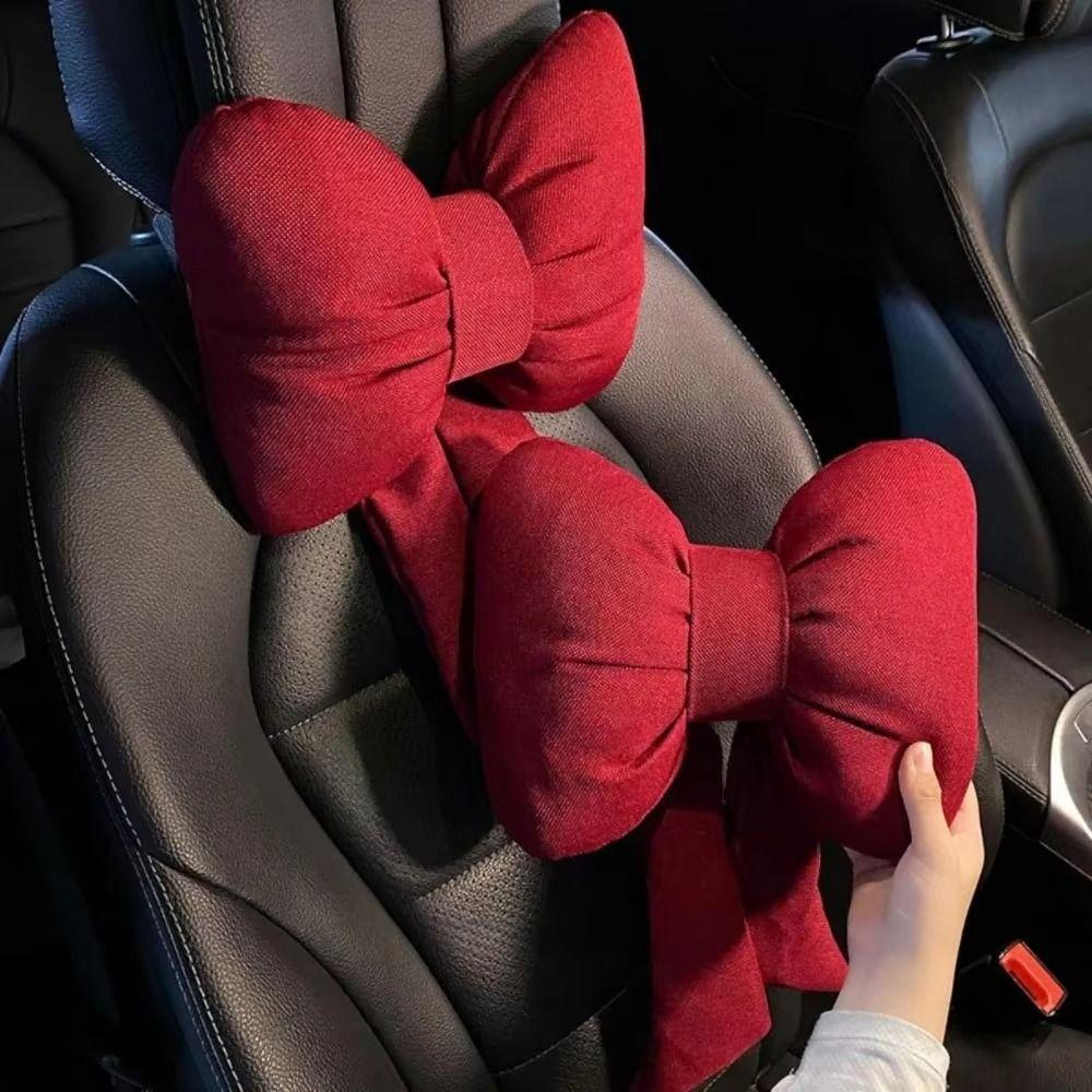 Universal Car Headrest Bowknot Neck Protection Pillow New Car Neck Pillow  Car Interior Accessories