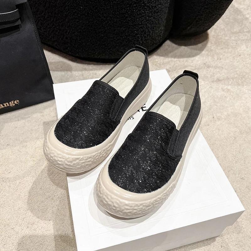 Shoes Women Breathable Fisherman Shoes Shallow Mouth Flat Bottom Casual Hundred Thick Bottom Canvas Shoes Women