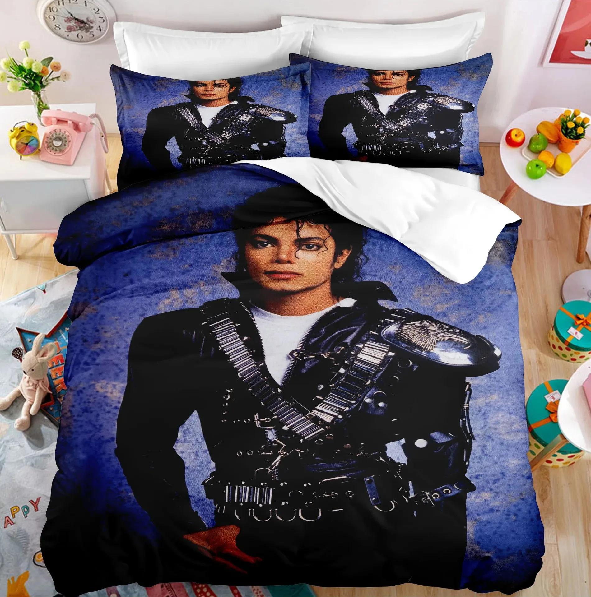 

Комплект постільної білизни Michael Jackson Single Twin Full King Size Musical Genius Постільна білизна для дорослих та підлітків для спальні 200x200 см Комплект підодіяльників 70x133cm 2pcs