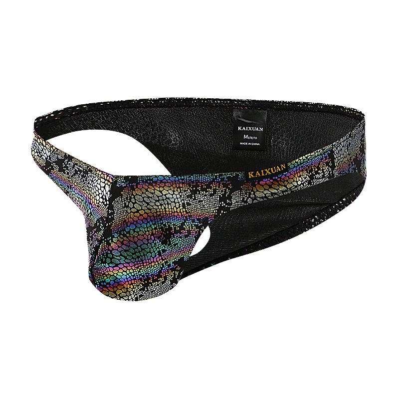 Men's Sexy Snake Skin Pattern Briefs Pouch Bikini Underwear Bulge Under Panties Lingerie for Men
