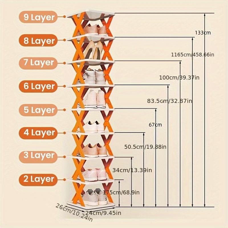 High Quality1pc Space-Saving Multi-Tier Shoe Rack Organizer, Plastic Shoe Storage Shelf, Narrow Doorway Shoe Cabinet for Home, Dormitory Use