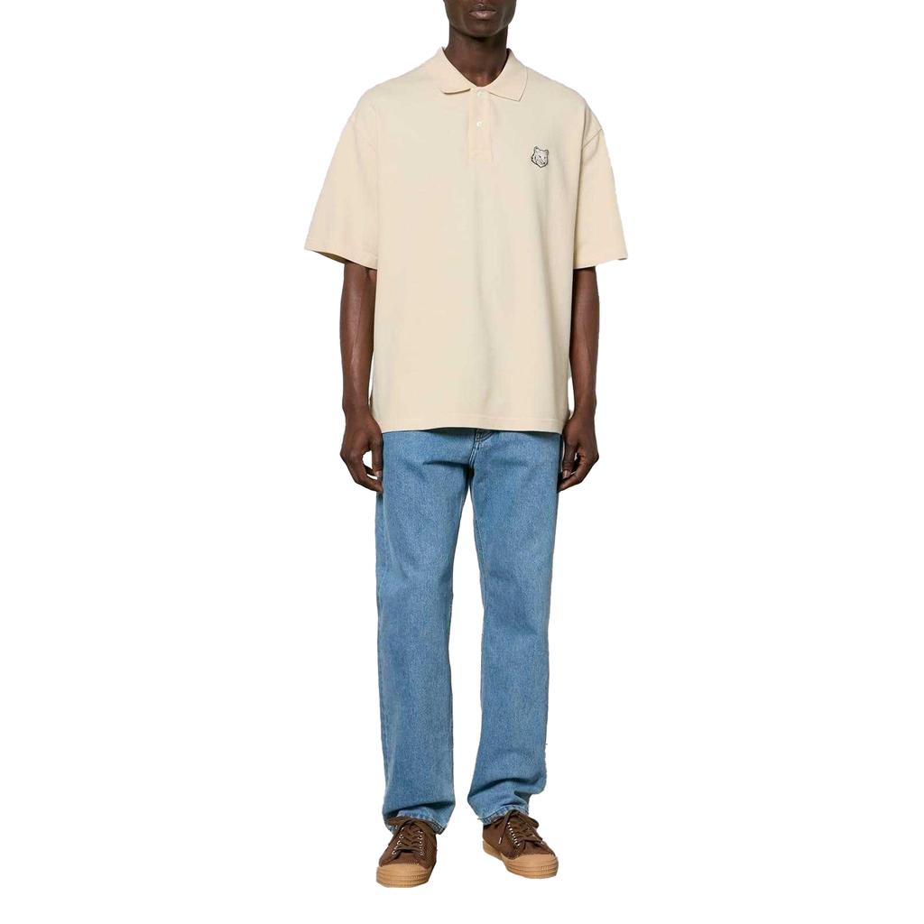 Maison Herren Oversized Poloshirt mit besticktem Logo