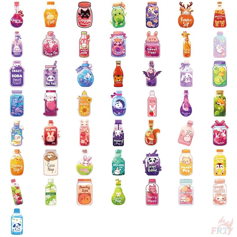 

50Pcs/Set Funny Animals Juice Bottle Series 01 PET Stickers Waterproof DIY Fashion Doodle Decals Stickers
