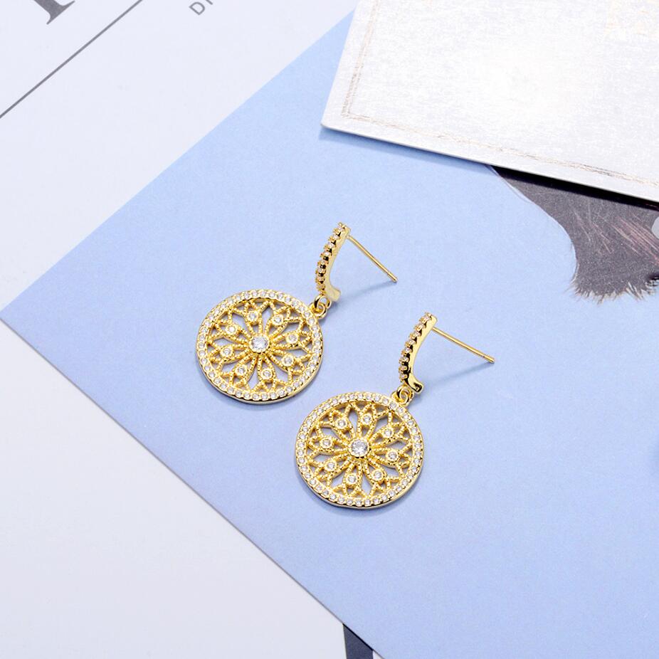 Luxury 3ct Moissanite 925 Silver Big Round Dreamcatcher Dangle Earring Jewelry Lab Dimaond Party Wedding Gift for Women