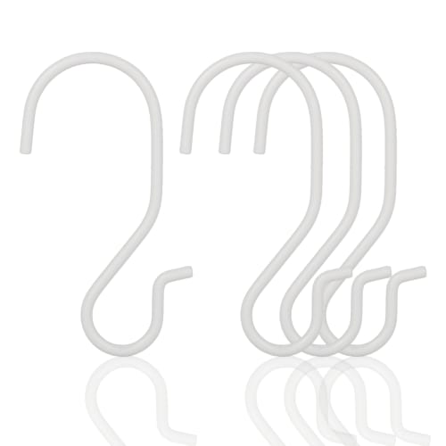 Roommate Large S-Hooks, Set of 4 | Stylish, Non-Slip, Scratch-Resistant, Rust-Resistant, Twisted Design, 3kg Weight Capacity, Iron, S-Shaped | Large,