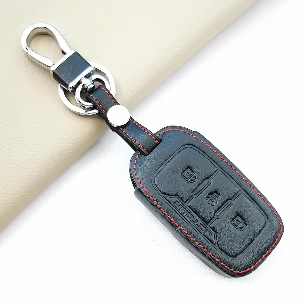 New Leather Car Key Case Keychain For Chery Jetour X70 X90 X95 Remote Control Protector