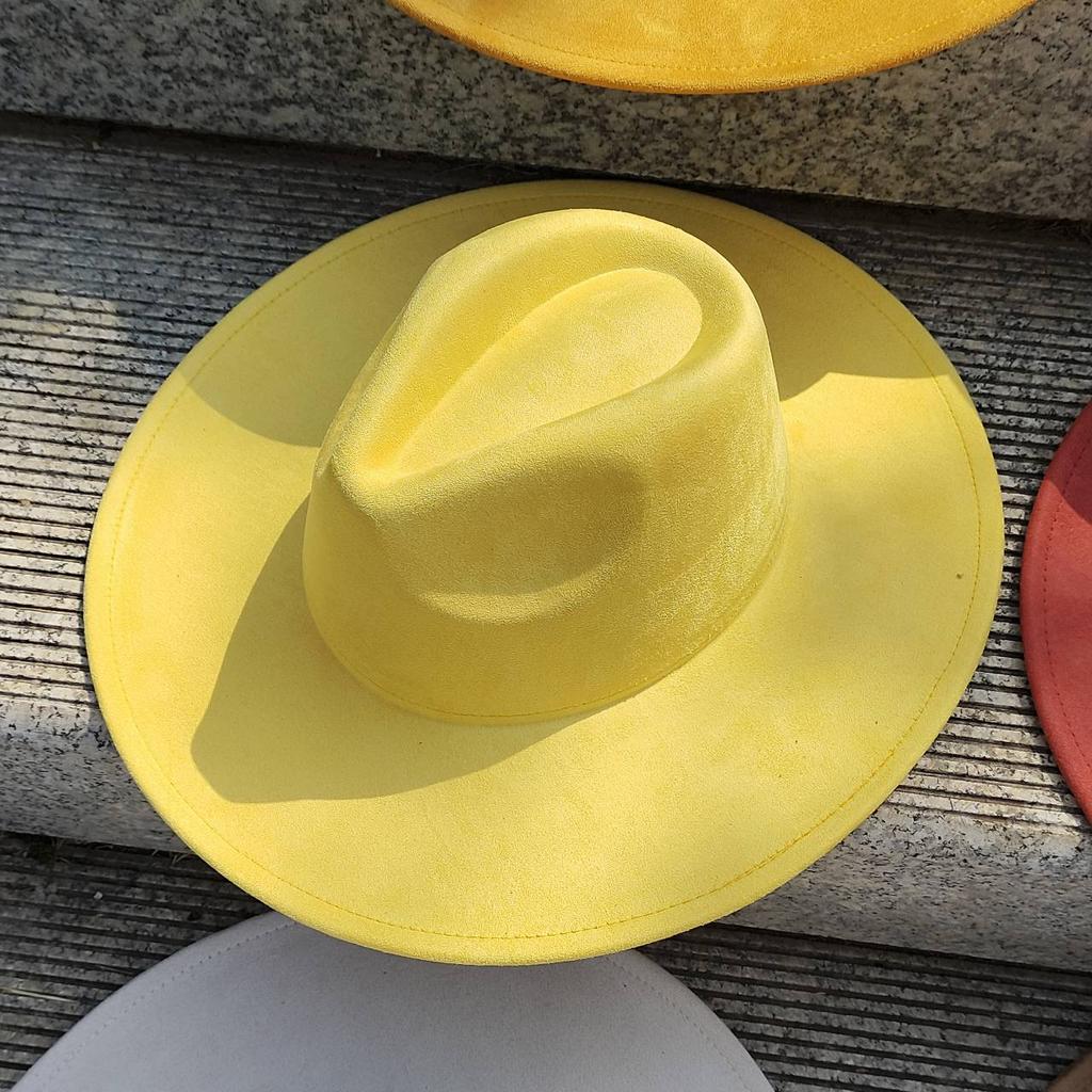 Suede Wide-brimmed Hat 9.5 Cm Brim Width Unisex Suitable for Jazz Hat Fedora Hat Church Hat Felt Hat Soft Felt Hat Panama Hat.