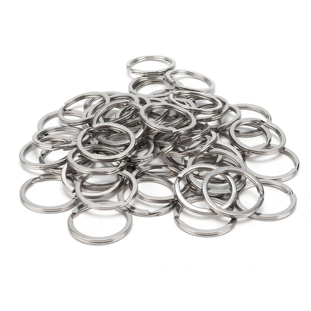 50Pcs Key Ring Stainless Steel AntiRust MultiPurpose 30mm Keychain for Pendant Gift