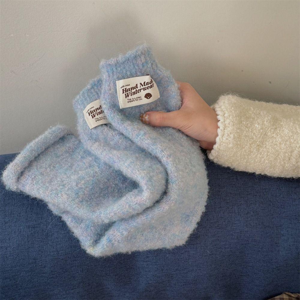 Colorful Kintted Y2k Leg Warmers Soft Warm Leg Cover Fashion Plush Stockings Women