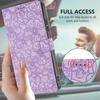 For iPhone Air Flip Case Cherry Blossom Pattern Leather Wallet Stand Phone Cover with Wrist Strap