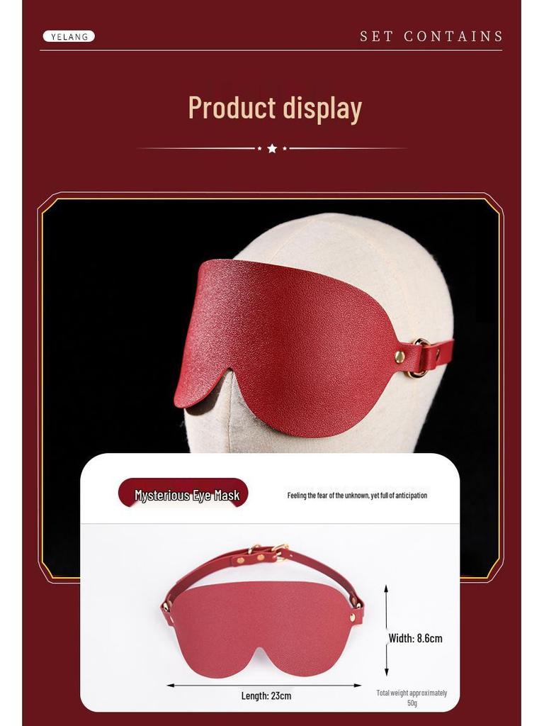 Intimate 10-Piece BDSM Set: Ball Gag, Whip, Handcuffs, Foot Cuffs, and Eye Mask