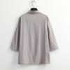 Mens Chinese Style Loose Cotton Linen Two Piece Set V Neck T Shirt Long Pants
