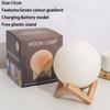 Remote 3d Control 16 Colour Rechargeable Moon Lamp Night Light Kids Dimmable Led