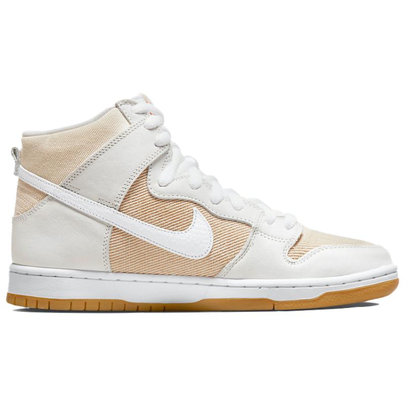 Nike Sb Dunk High Pro Iso Orange Label Unbleached Natural Skateboard Shoes DA9626-100