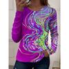 3D Print Autumn Women's T Shirt Floral Graphic Plants Stylish Casual Long Sleeve T-shirts Round Neck Regular Tops Flower Printed Pullover