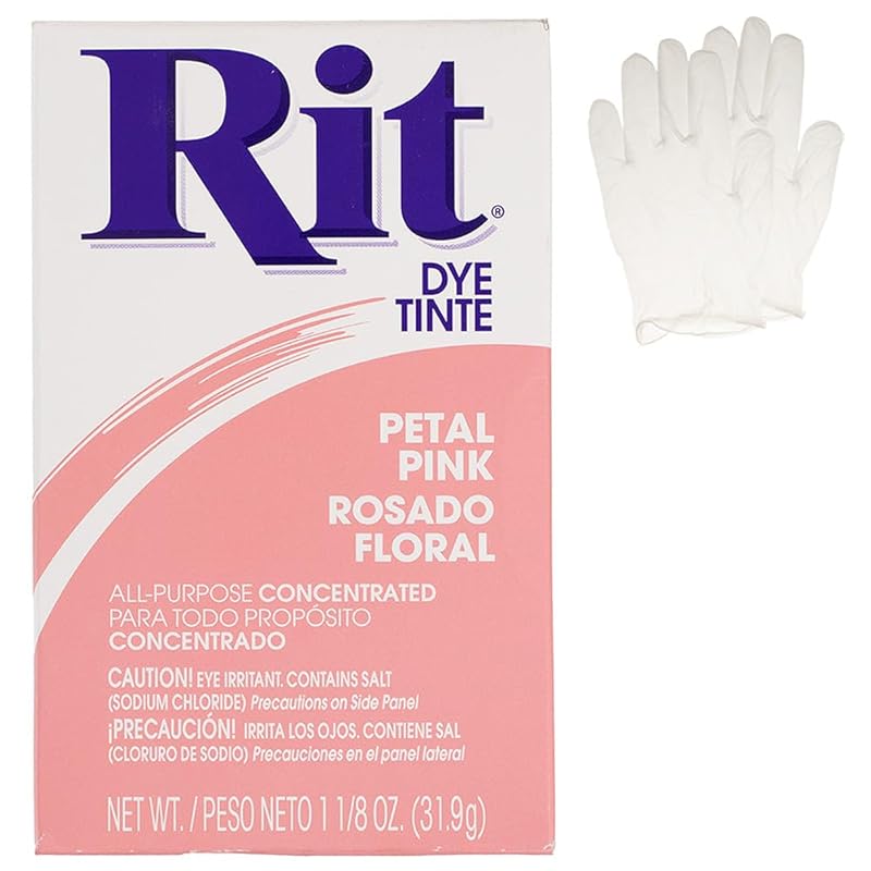 

Multipurpose Concentrated Lit Dye Powder with Plastic Gloves for Clothing, Decorations and Crafts single pack - petal pink