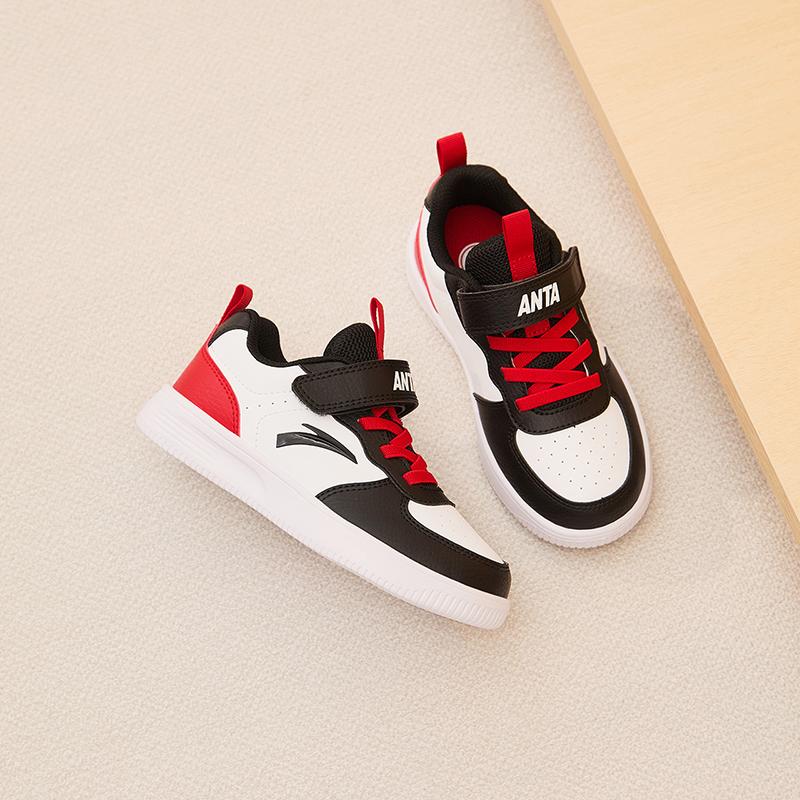 Anta Kids Retro Casual Versatile Non-Slip Wear-Resistant Low-Top Kids Skate Shoes Kids Sneakers White Black Red A332419910H-3