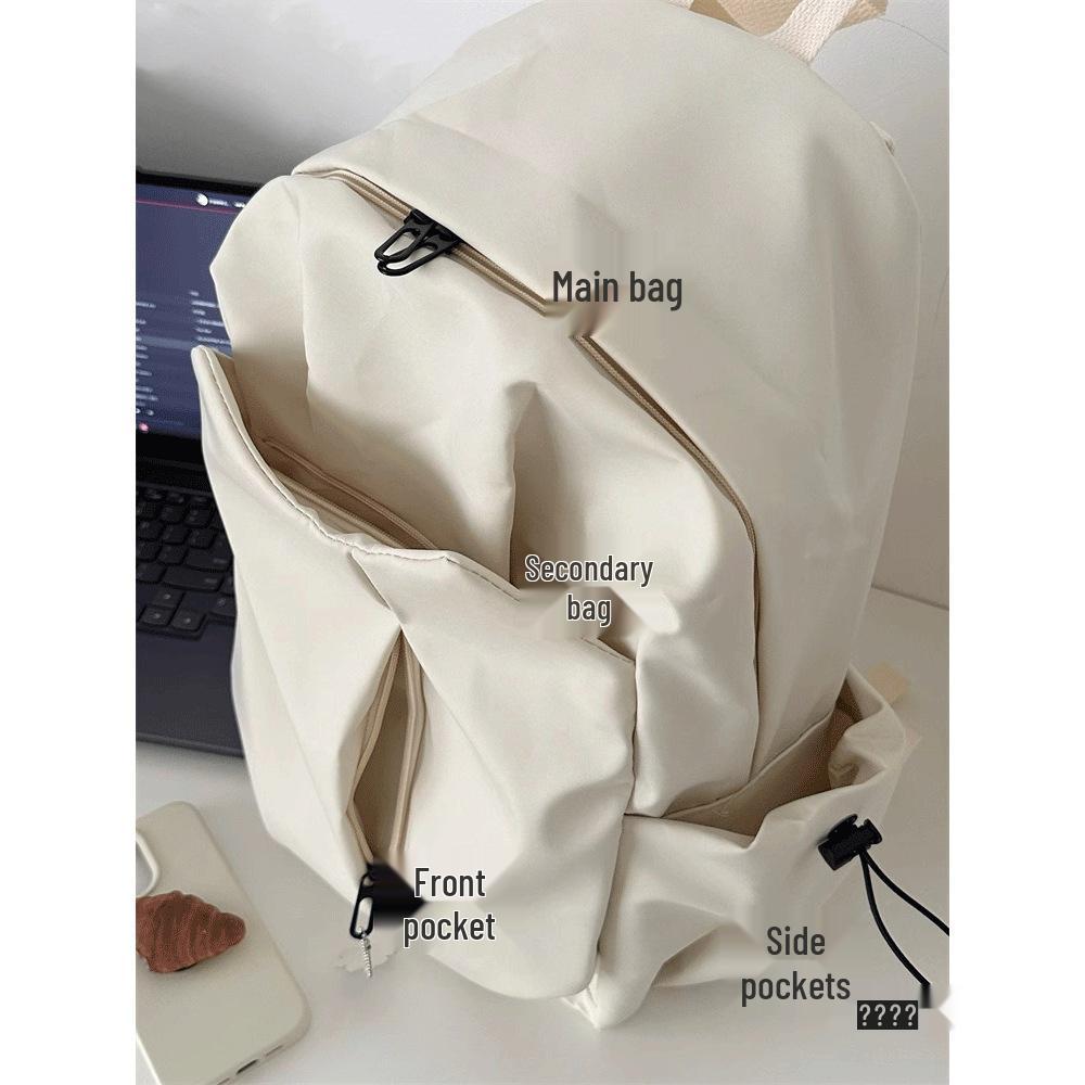 Black Large Capacity Backpack for Students - Unisex, Double Shoulder Straps, Ideal for College and Travel