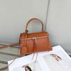 Small And Niche Design Large Leather Handbag Women's 2025 New Style Simple Temperament Single Shoulder Crossbody Bag