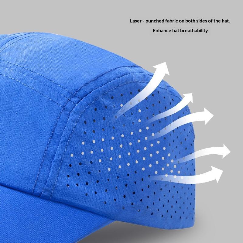 Casquette de Baseball Vintage pour la Course Perforée Séchage Rapide Respirante Imperméable Protection Solaire Chapeau d'Été Impression Bouffante Unisexe