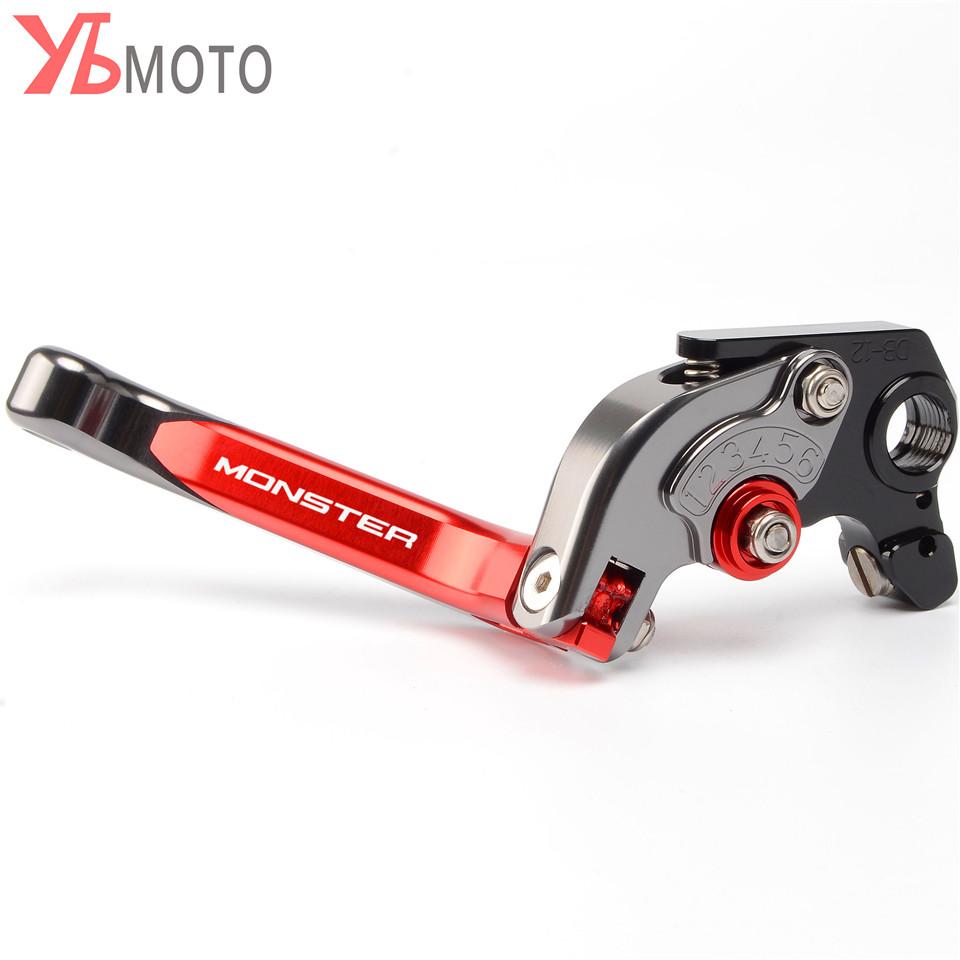 For DUCATI MONSTER 696 796 695 620 400 Motorcycle CNC Foldable Extendable Brakes Clutch Levers With