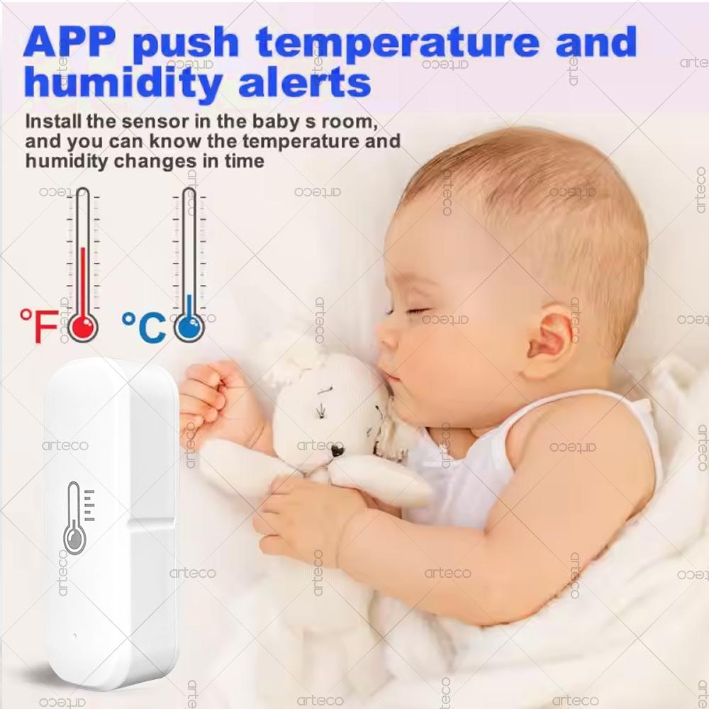 Zigbee 3.0 Temperature And Humidity Sensor Voice Control Intelligent Home Hygrometer Thermometer Real-time Monitoring For Alexa