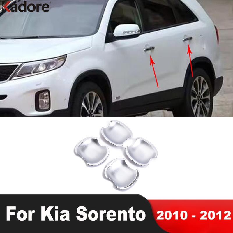 Side Door Handle Bowl Cover Trim For Kia Sorento 2010 2011 2012 Chrome Car Door Handles Cup Frame Overlay Accessories