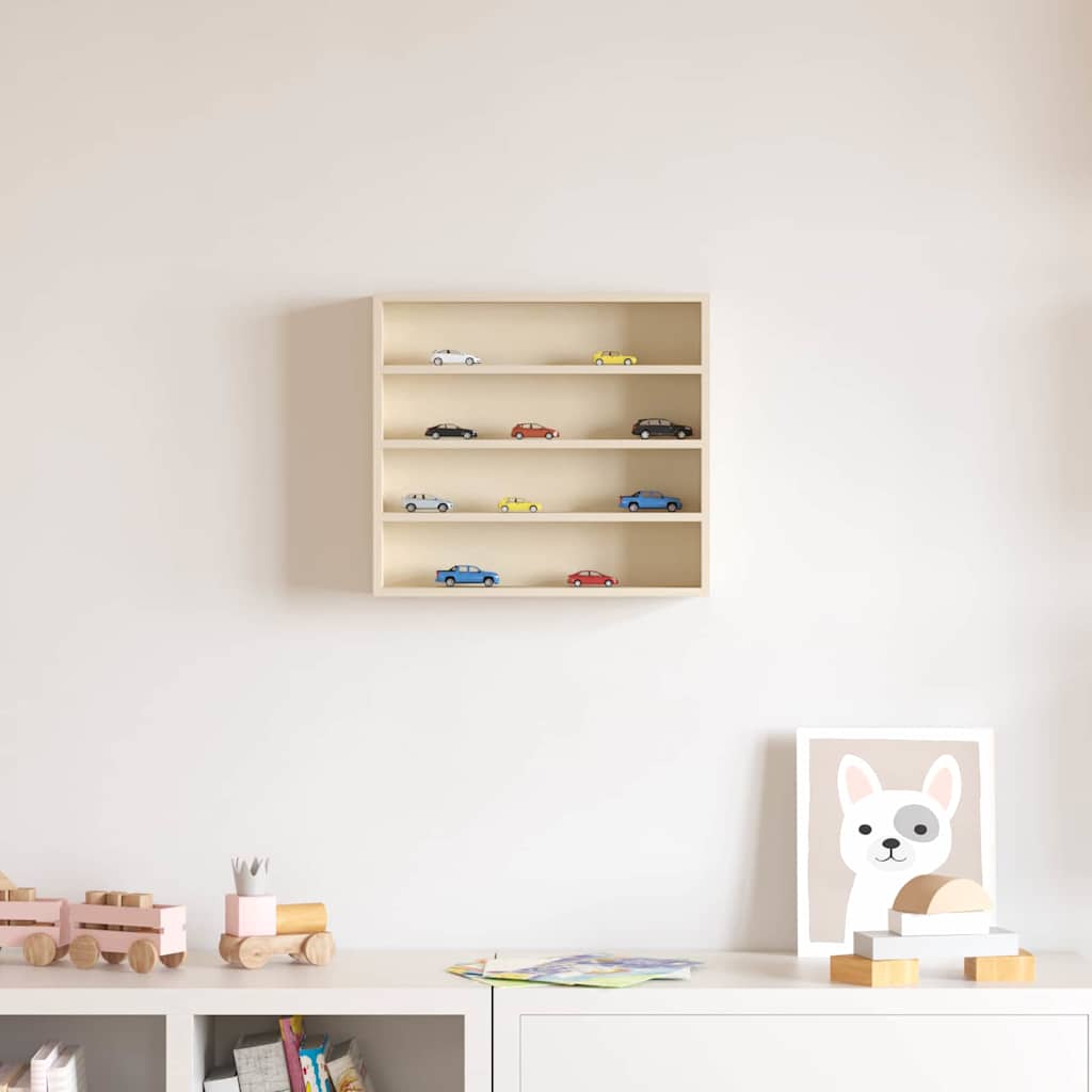 vidaXL Wanddisplay-Case Wandhalterung Beige 40 x 8,5 x 37 cm beige