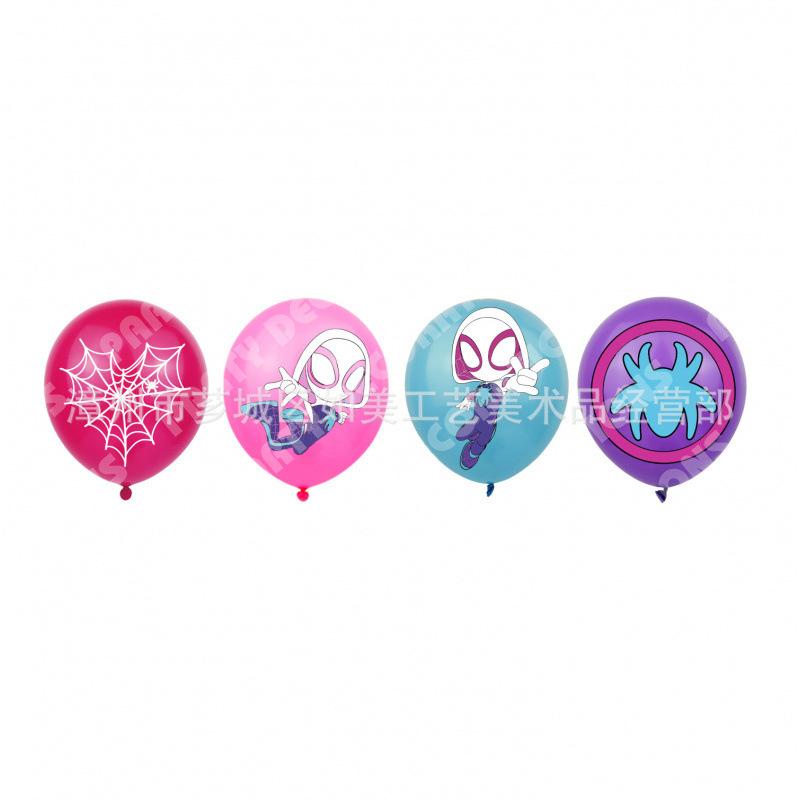 Spider-Gwen Geburtstagsparty Dekoration Zubehör Set mit Banner Kuchenaufsätzen Luftballons, Mädchen Superhelden Thema Partygeschenk
