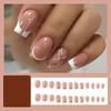 24 Stück Neuer Kurzer Stil Quadratisch Mode Französische Linien Goldrand Einfacher Stil Nagelpflaster Falsches Nagelpflaster für Mädchen und Frauen