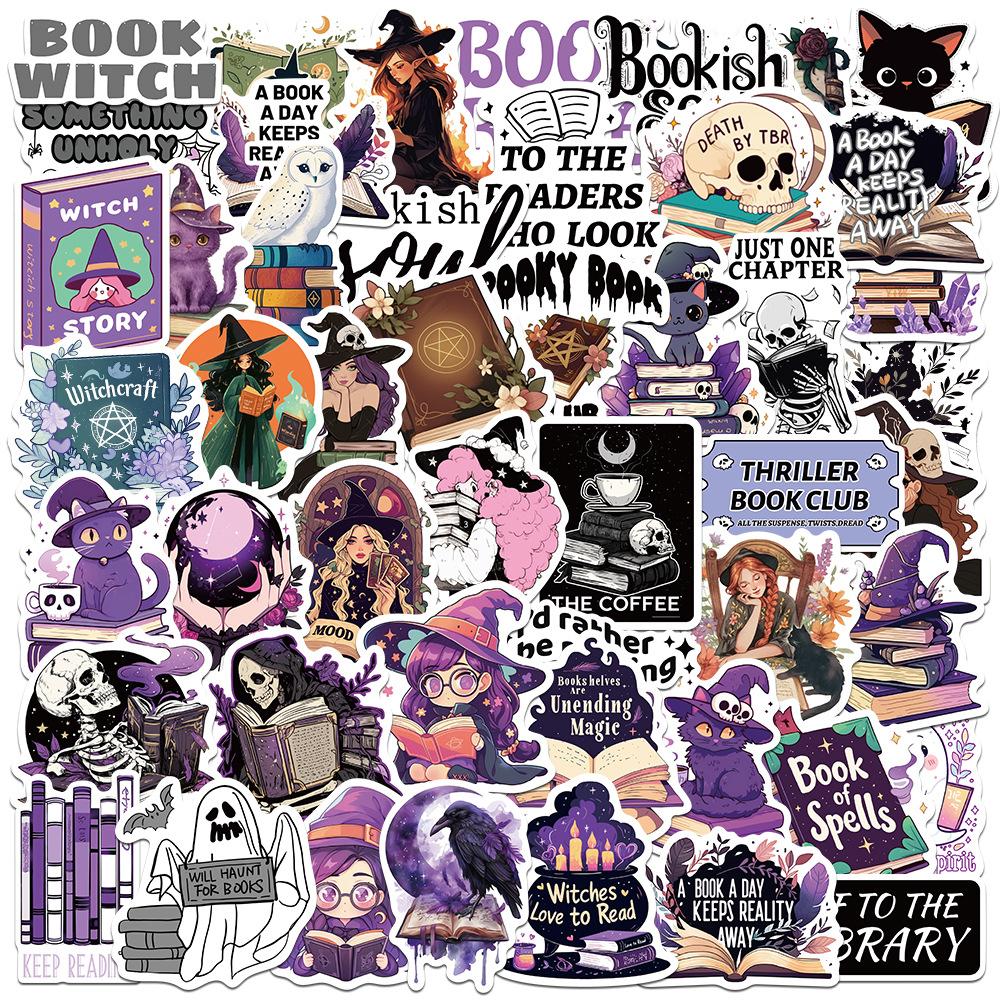 

50PCS Purple Pack Bookish Stickers for Notebook Luggage Skateboard Decoration Graffiti Decals Cool Decals
