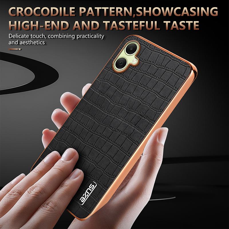 AZNS For Samsung Galaxy A06 4G Case Electroplating Crocodile Texture PU+TPU Phone Cover