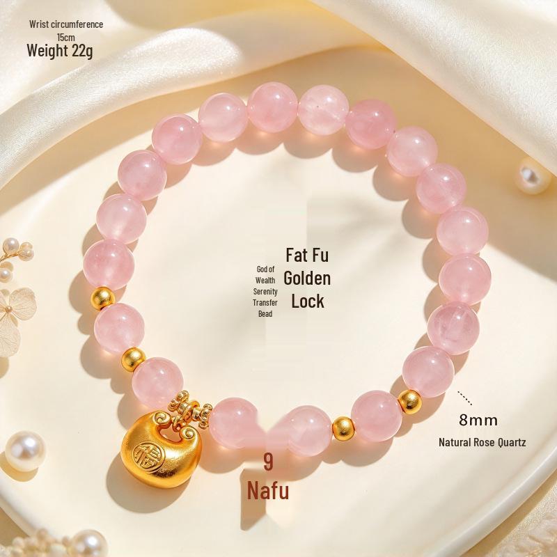 Golden Rutilated Quartz Retro Citrine Bracelet - Women's Xiaohongshu Inspired