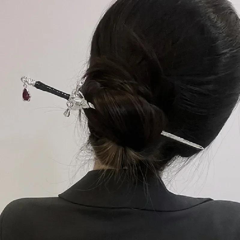 New Daily Jewelry Make You Fashionable Vintage Sword Hairpin Headdress Chinese Style Hair Sticks Ponytail Holder Hair Jewelry