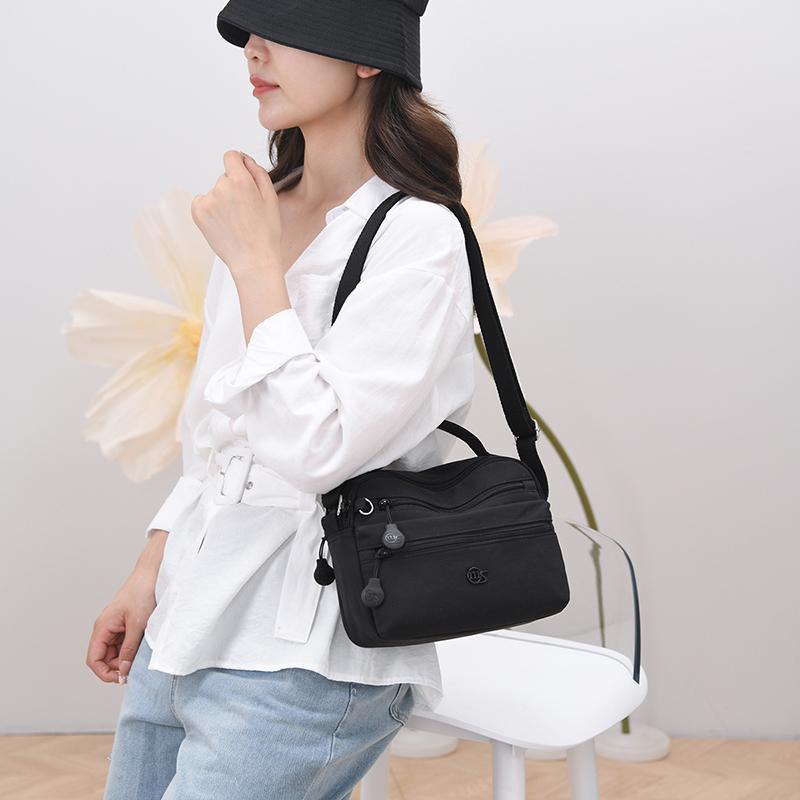 Solid Color Nylon Shoulder Crossbody Bags For Women Mother Handbag Waterproof Shopping Small Tote Bags For Outdoor Travel Daily