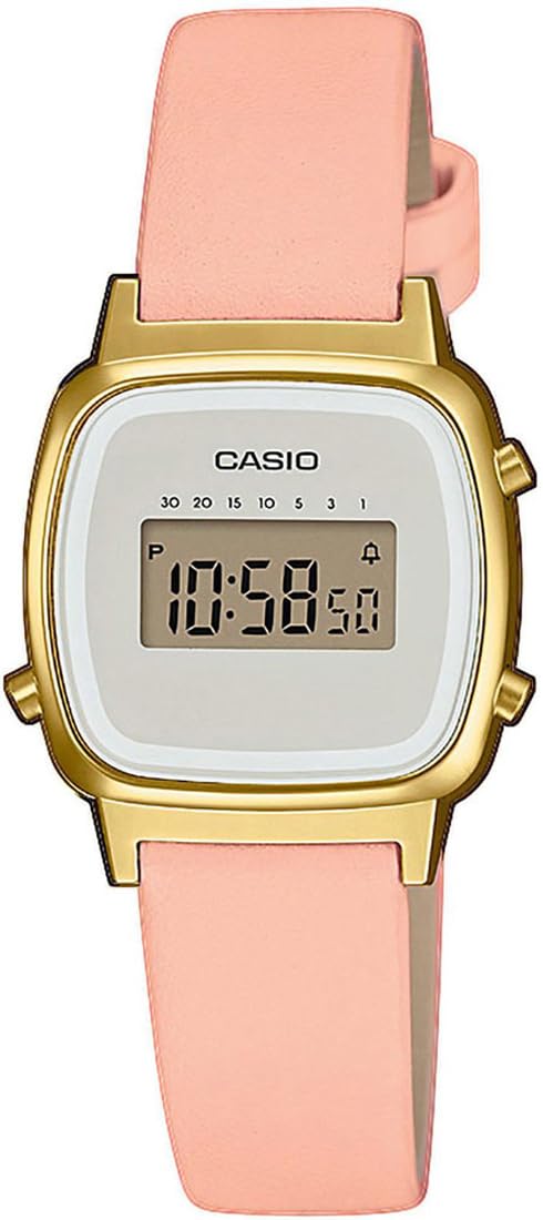 

[Casio] CASIO Women s Watch Digital LA670WEFL-4A2 Salmon Pink Leather Band