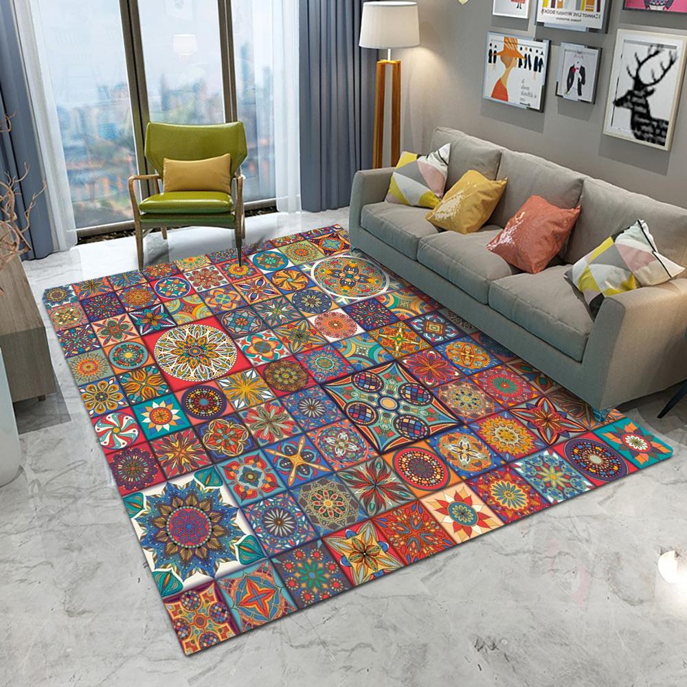 Tapete marroquino boêmio mandala corredor com padrão de efeito de azulejo para cozinha sala de jantar tapete grande área tapete de chão casa 40X60cm-16x24in gray