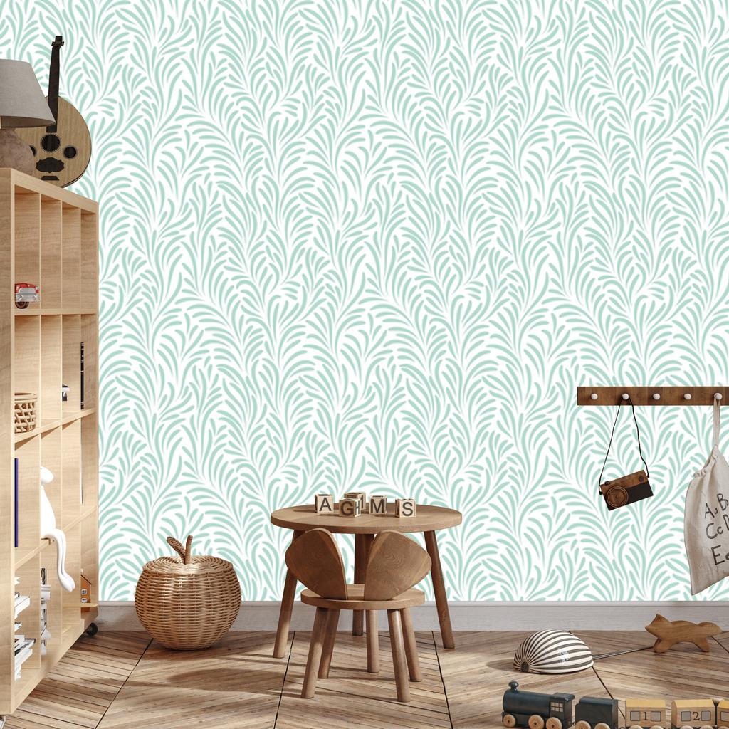 Delicate leaves wallpaper in retro style for living room and bedroom 50x1000