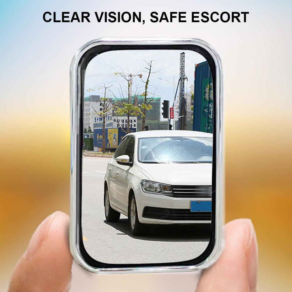 2Pcs Car Rearview Mirror Square Shape for Back Passenger HD Glass Wide Angle Convex Mirror Adjustable Car Blind Spot Rear View Mirror